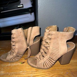 Beige Boho Wedges